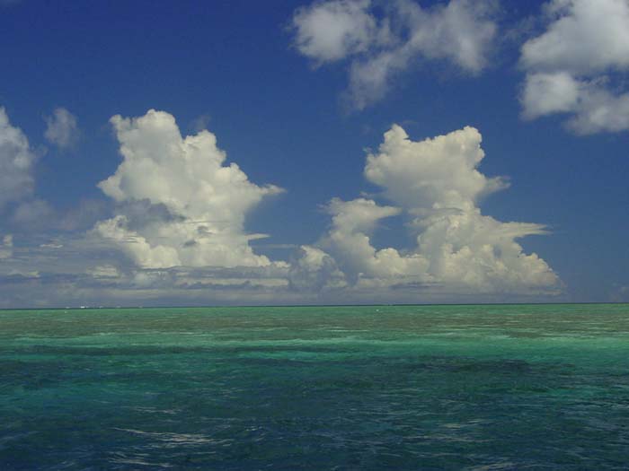 海に浮かぶ入道雲